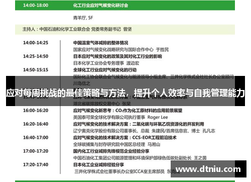 应对每周挑战的最佳策略与方法，提升个人效率与自我管理能力